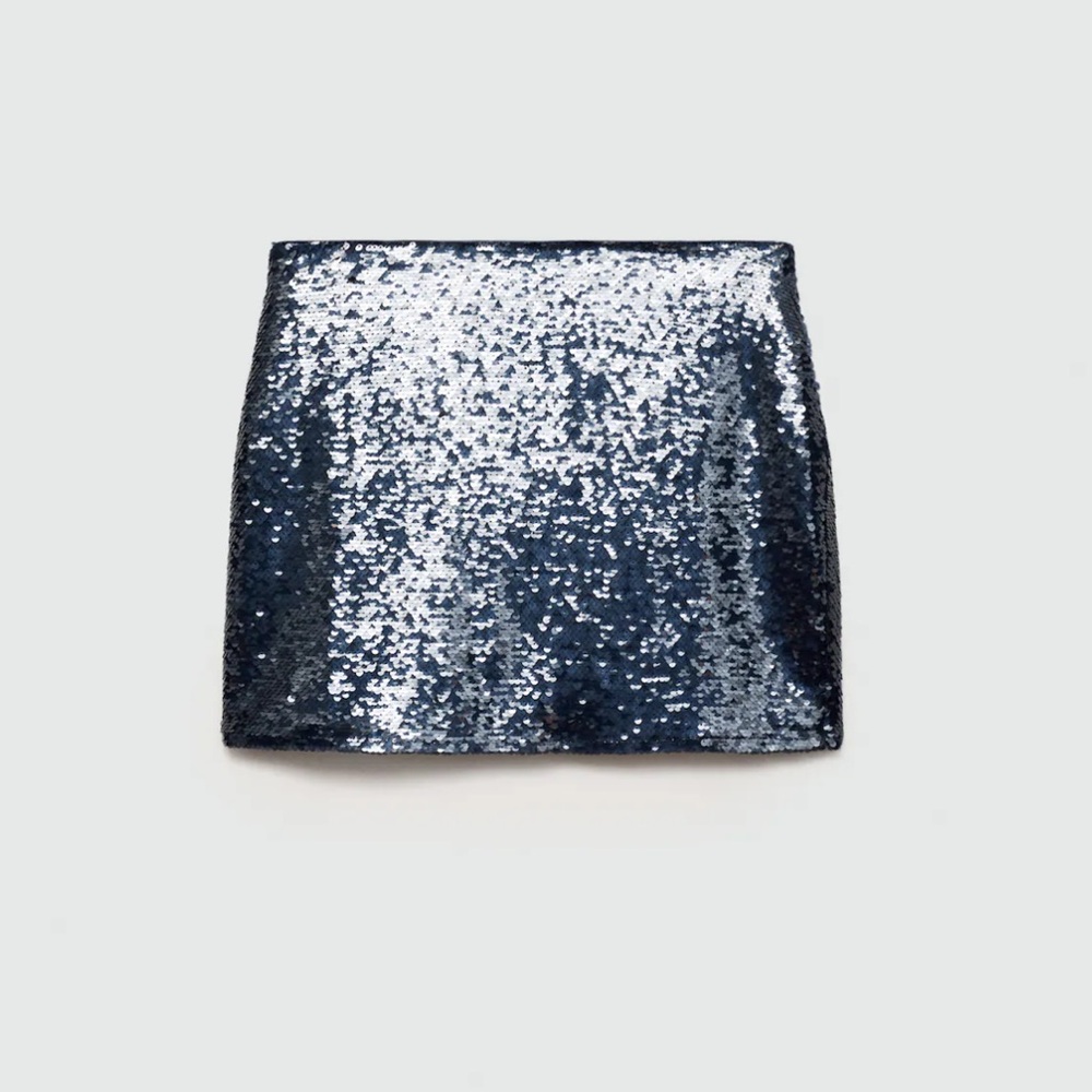 NWT Mango | Navy Sequin Mini Skirt | Size Medium